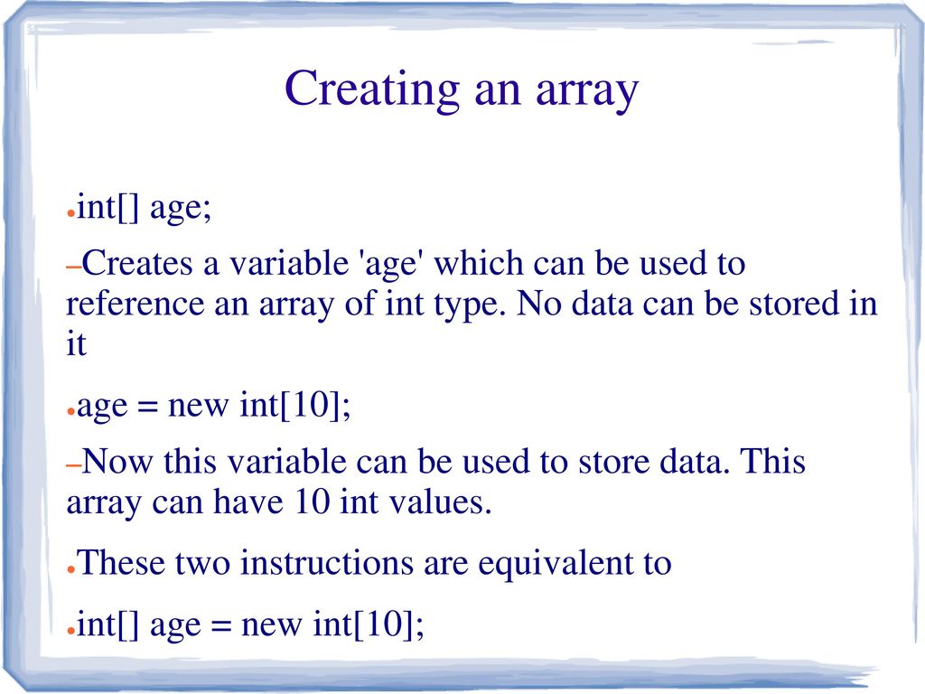 Arrays in 60 seconds err.. minutes - ppt download